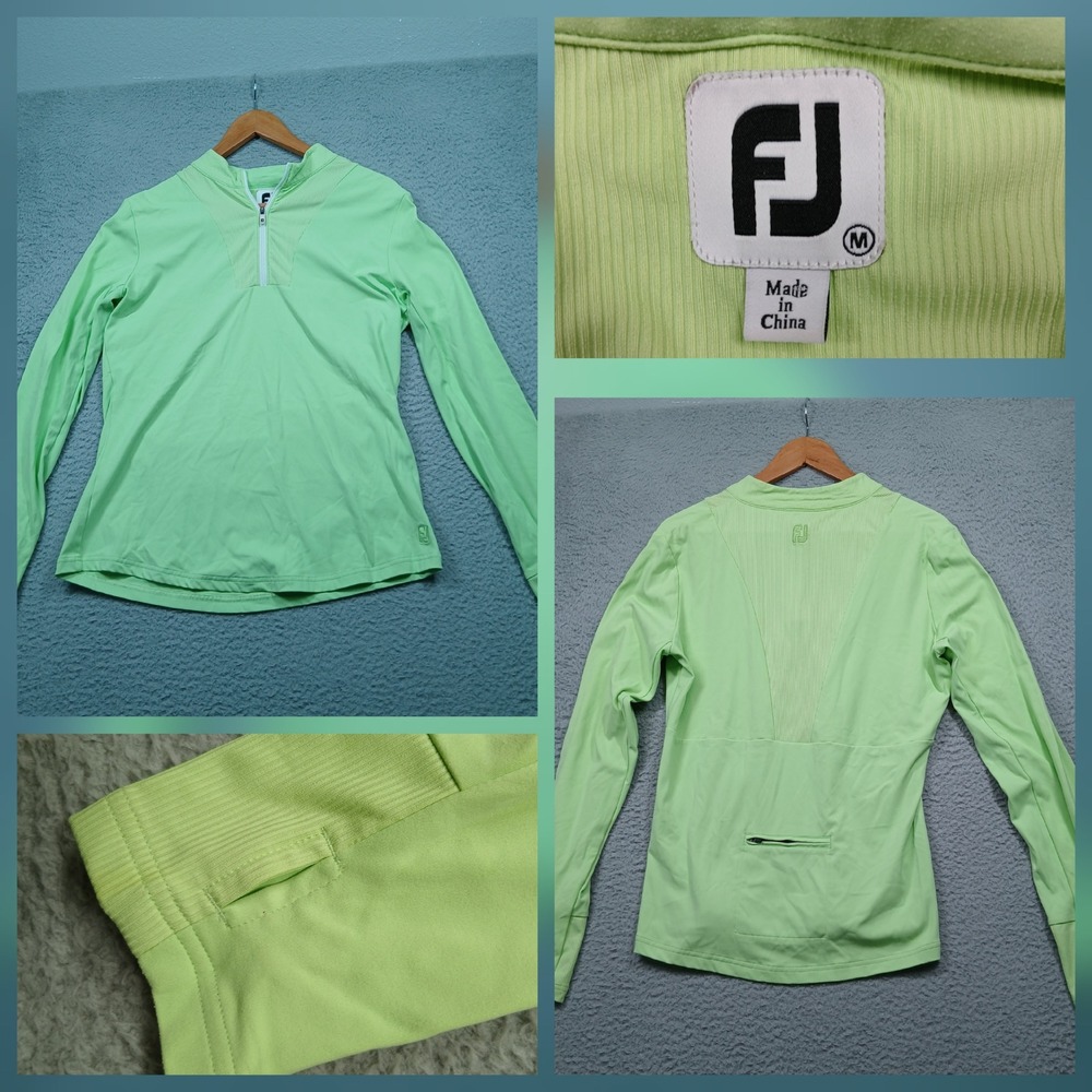 FootJoy Golf Pullover Women's Medium Green Quarter Zip Long Sleeve